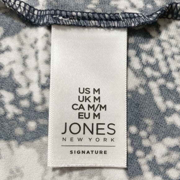 JONES NEW YORK Black snake print cold shoulder short sleeve top ~ MEDIUM LARGE - Picture 13 of 15